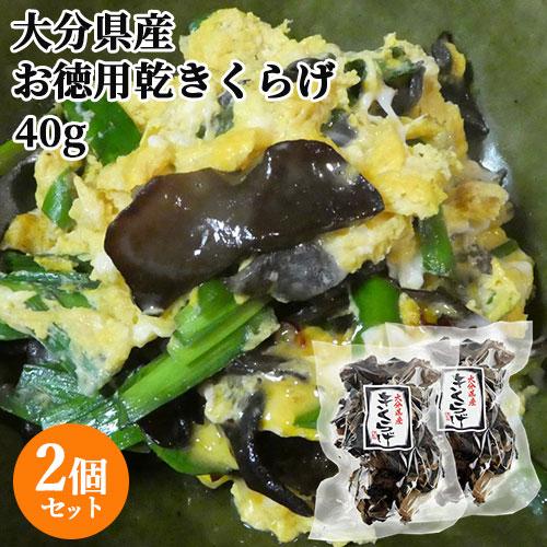 大分県産 乾きくらげ 徳用 40g×2個セット 国産 こだわり大分 送料込