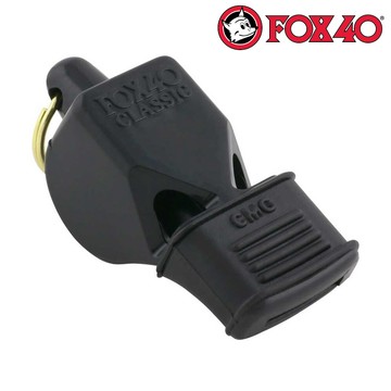 Fox 40 軟膠口哨子 9603-0008 黑色 (附分離式繫繩) 求生 指揮 安全警告 比賽