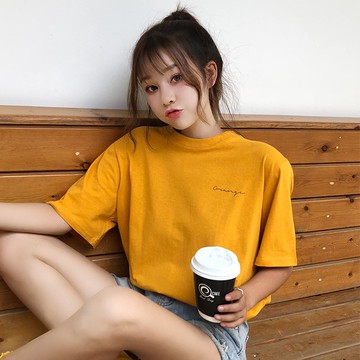 情侶裝 潮T 班服 情侶t 純棉短t 台灣製造【Y0879-9】文青系 簡約手寫英文 快速出貨 客製化 加大尺碼