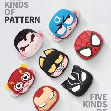 卡通美漫黑豹汽車頭枕護頸枕靠枕DC閃電俠車用枕頭漫威車裝飾用品