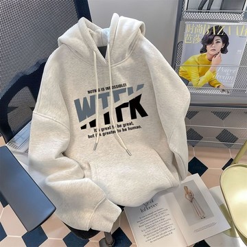 【秋冬】式高街潮流爆款字母印花连帽卫衣情侣款秋冬款帅气百搭外穿上衣長袖t恤 学T 帽T 上衣 男裝