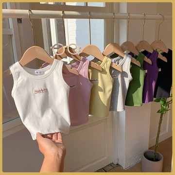 🌺男童上衣🌺女童小背心新款T恤夏女寶寶洋氣短款兒童夏季棉男童無袖夏裝上衣 NIP2