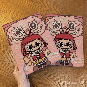 臺灣出貨🔥iPad10保護套2024款拉布布Air65蠶絲紋Pro11翻蓋MINI防摔89代筆槽