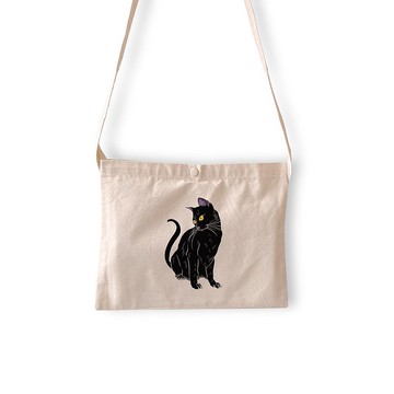 黑貓招財 - 隨行帆布袋 - 原麻