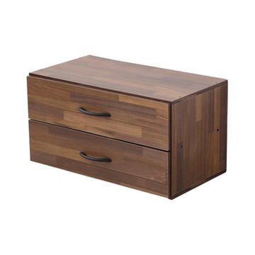 【澄境】雙層抽屜櫃雙層抽屜櫃集成木紋