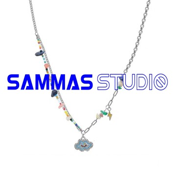 SAMMAS彩色串珠碎石雲朵拼接項鍊女小眾y2k甜酷風辣妹個性配件潮