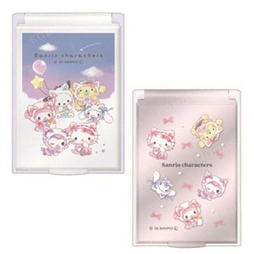 小禮堂 Sanrio 三麗鷗 塑膠方形隨身鏡 (貓咪寶寶款)