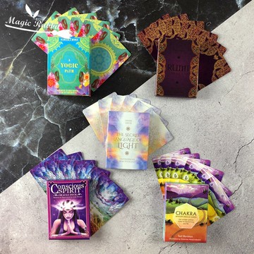 英文神諭卡瑜伽之路脈輪智慧靈魂覺醒光之蜜語神諭卡休閑桌游卡牌