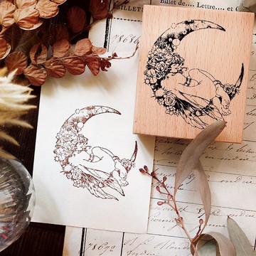 月亮與星子－月亮櫸木印章