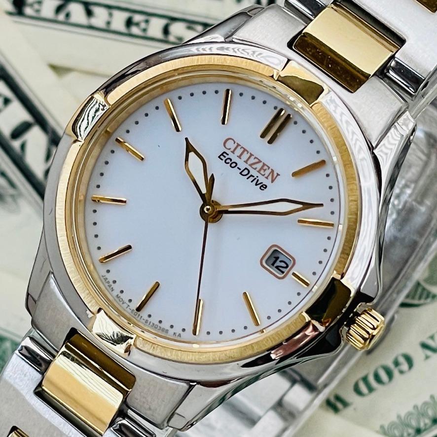 良品 稼働 CITIZEN エコドライブ ラインストーン レディース