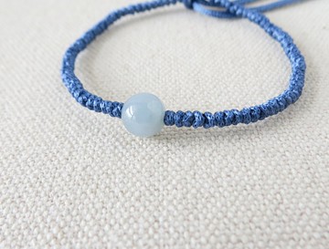 本命年【幸運石】冰藍紫微飄花翡翠絲光編織手鍊*AS10*招財、開運