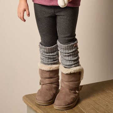 PIPPY 素面百搭內刷毛內搭緊身褲 灰-110