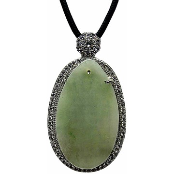 糯冰淡綠平安牌 天然A貨翡翠墜鍊玉墜子項鍊AA09