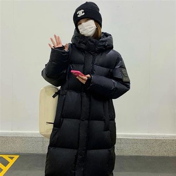 【巴黎精品】真 羽絨90%鵝絨 羽絨外套鵝絨夾克--韓版連帽過膝長款羽絨女外套a1ii6