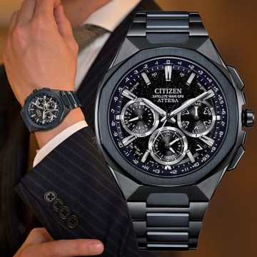 CITIZEN 星辰 ATTESA 湛藍宇宙 光動能 GPS衛星對時 鈦金屬 計時男錶 送禮 禮物 推薦 CC4106-74E