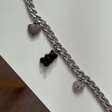 𝐌𝐨𝐨𝐧𝐥𝐢𝐭₊⁺🇰🇷小熊俱樂部𝐁𝐞𝐚𝐫𝐜𝐮𝐛🐻醫療鋼正韓手鍊 鋯石手鍊小熊手鏈 韓系飾品 正韓飾品 愛心手鍊 小眾飾品