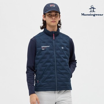 【Munsingwear 企鵝】男款藏青色靈活保暖高性能背心 MGWJ6523