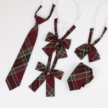 領結領帶同格短柄長柄雙層領結 紅綠圣誕格配套小物【淘夢屋】