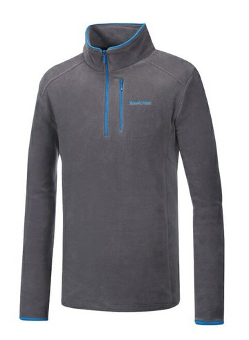 【【蘋果戶外】】零碼出清 山林 32F01 09 灰 男款 刷毛保暖上衣 半門襟/中層衣/ 吸濕排汗透氣快乾 Mountneer