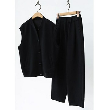 現貨+預購 休閒套裝無袖褲裝-背心外套寬管長褲女裝74kc59【獨家進口】【米蘭精品】