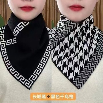 圍脖新款尚時絨布秋冬季護頸韓版防寒百搭脖套氣三角圍巾圍脖護頸 O2QC
