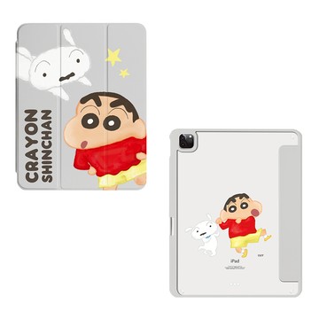 【TOYSELECT】蠟筆小新快樂追逐強悍磁吸iPad三折保護殼