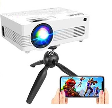 [2美國直購] QKK Upgraded 6000Lumens Projector, Full HD 1080P Supported Mini Projector [Tripod Included]