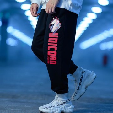 加肥加大大碼褲子寬松學生韓版束腳褲男休閑衛褲加絨秋冬款運動褲