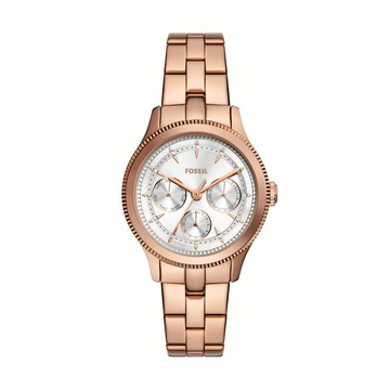 FOSSIL Brynn 簡約三眼女錶 不鏽鋼鍊帶 38MM 玫瑰金x復古金(BQ3993/BQ3994)