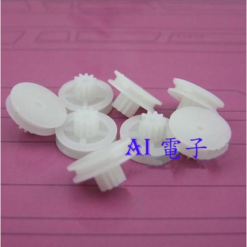 【AI電子】*(26-10)齒輪+皮帶輪14.5mm外徑皮帶輪+10齒齒輪內徑2mm 皮帶輪模型DIY