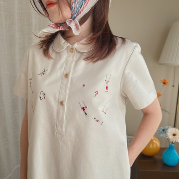 LuLu Dress 蓮花領連衣裙 Ivory Grey 奶灰色