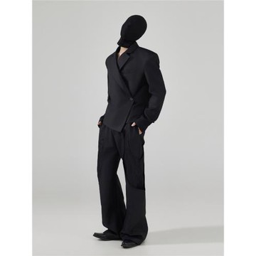 FRKM SCD 24AW 蕾絲拼接/不規則不對稱設計 休閑修身西裝外套 男