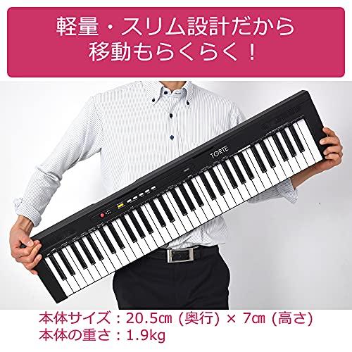 torte トルテ 電子キーボード 61鍵盤 日本語表記 300ボイス 軽量スリム