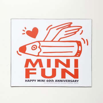 磁鐵車貼- 迷你樂趣(方款紅) | 獨家設計Mini汽車60週年紀念系列