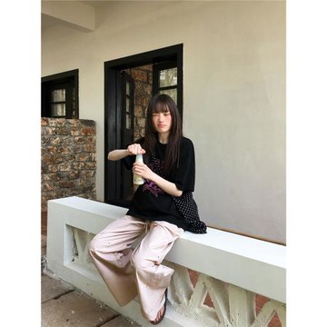 城市旅行者！松緊腰金屬裝飾工裝長褲