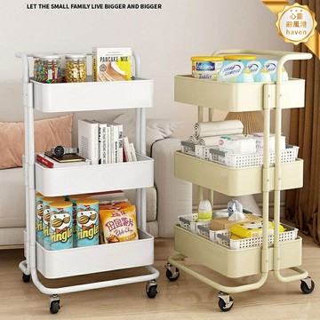 【移動收納神器】置物架 小推車 廚房置物架 浴室置物架 客廳收納架 多層可移動 帶滑輪萬向輪 衛生間床頭零食架 免安裝