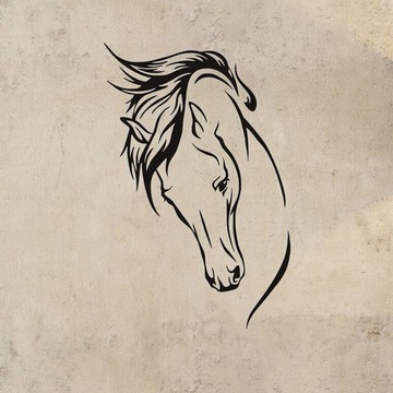 馬頭藝術墻貼紙 臥室客廳沙發背景裝飾墻貼話 創意動物墻貼個性91入
