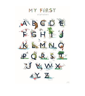 Jo Laing My First Alphabet Nursery A3 Art Print
