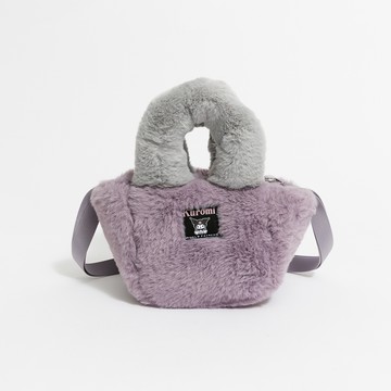 Arnold Palmer - AP x Kuromi毛絨小手提袋 - 灰紫色/942-0001-70-6