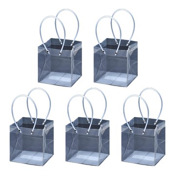 Mihwabujang PVC塑膠購物袋 禮品包裝袋 花束/蛋糕適用  透明色  5個