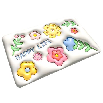 水晶絨仿3D地墊  59.5 x 39cm  歡樂人生  5個