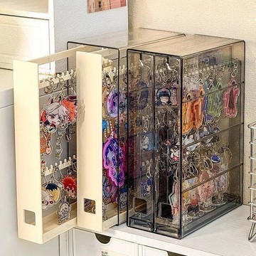 鑰匙扣收納架抽拉掛件飾品展示盒手鍊掛架防纏繞放耳環的首飾架子