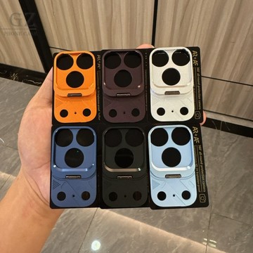 金屬鏤空鎧甲摺疊支架 適用 蘋果18Pro 鏡頭膜 iPhone 18Pro 17Pro Max 後攝保護貼 鏡頭貼
