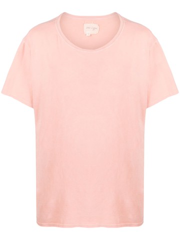 Greg Lauren - crew-neck cotton T-shirt - men - Cotton - 4 - Pink