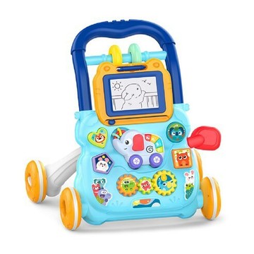 [福利商品]6-11_維京小子-小象音樂手推學步車-藍色-1個