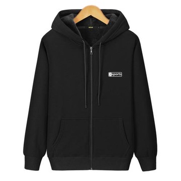 秋冬加肥休閑連帽開衫外套衛衣