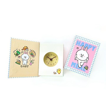 LINE FRIENDS書本桌鐘- 開心兔兔餐 (無鬧鐘)