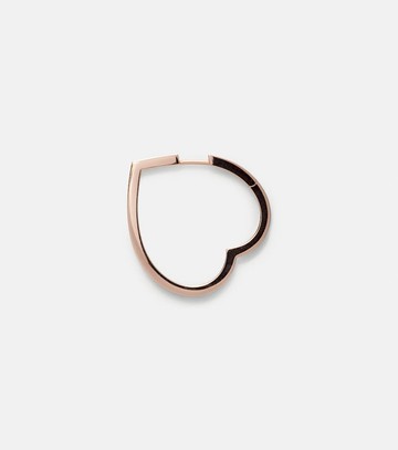 Repossi Antifer Heart Large 18kt rose gold single hoop earring with diamonds