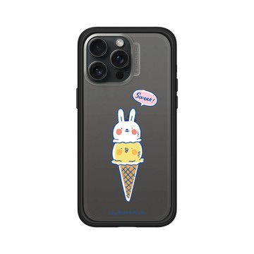 iPhone 15 Pro Max Mod NX 黑 - 懶散兔與啾先生 Lazy Rabbit and Mr.Chu - 冰淇淋