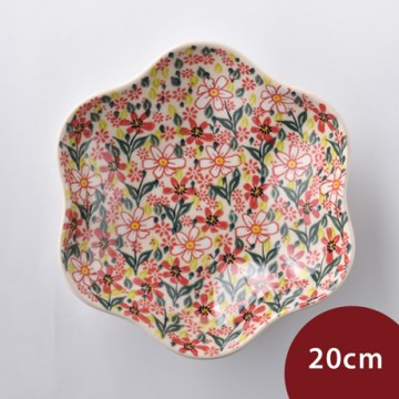 波蘭陶 春日花宴系列 花型盤(小) 20cm 波蘭手工製